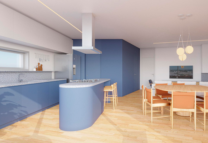 Luz natural no projeto de apartamento do MOVA.WF